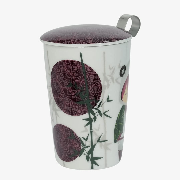 Eigenart TEAEVE Teebecher "Little Animals - Panda", Becher mit Sieb + Deckel im Geschenkkarton