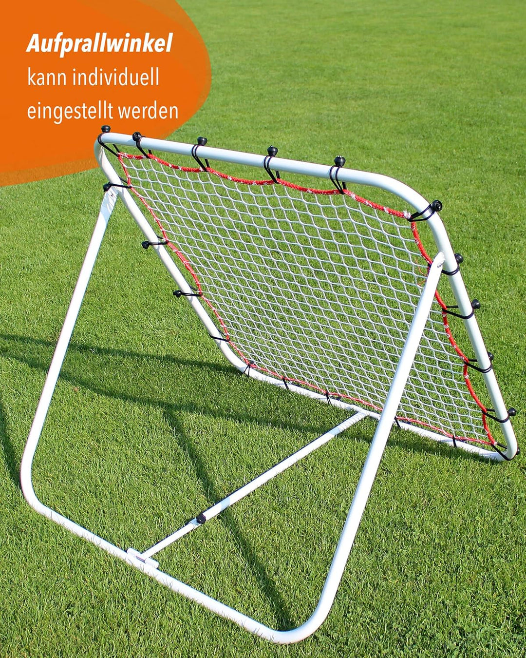 Fussball Rebounder 100 x 100 cm – klappbare Kickback Rückprallwand – Einstellbarer Winkel – für Tech