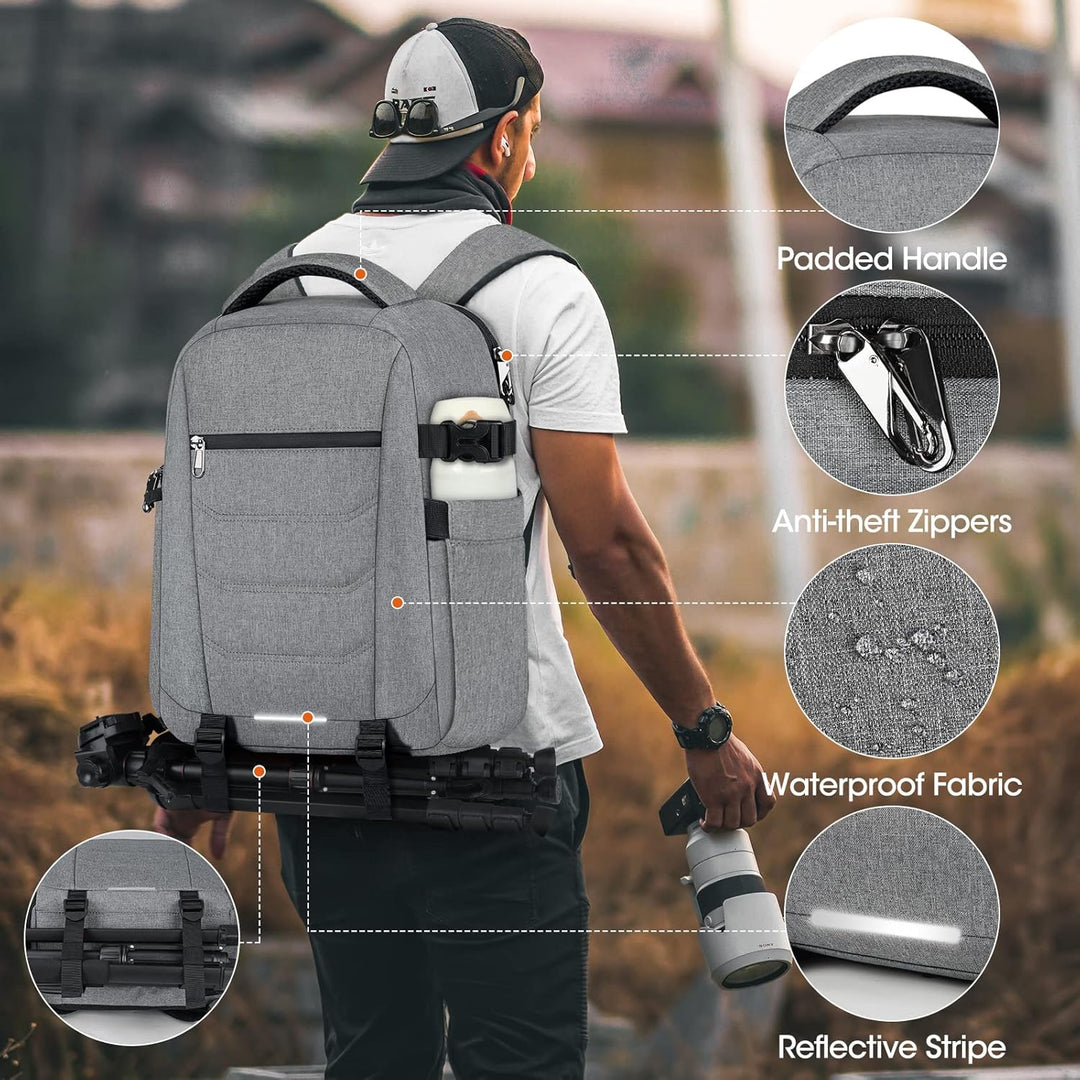 RAINSMORE Kamerarucksack Gross – Kameratasche Spiegelreflex für Fotografen, kamerarucksack mit 14 Zo