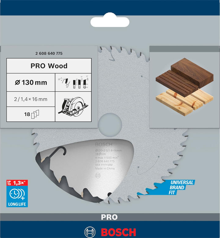 Bosch 1x PRO Wood Kreissägeblatt für Akku-Handkreissägen (für Weichholz, Hartholz, Ø mm, Professiona