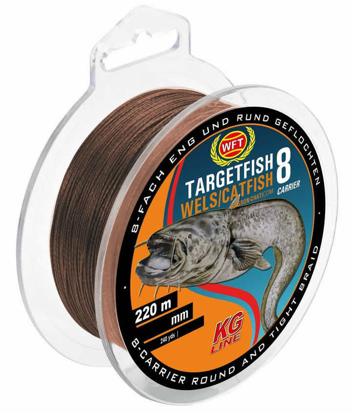 WFT TF8 Catfish Brown 0,60mm 220m 60Kg - Wallerschnur zum Angeln auf Waller, Welsschnur zum Walleran