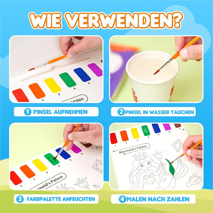 YPLUS Malen mit Wasserbüchern für Kleinkinder, Aquarell-Malpapier für Kinder, Kunsthandwerk Geschenk