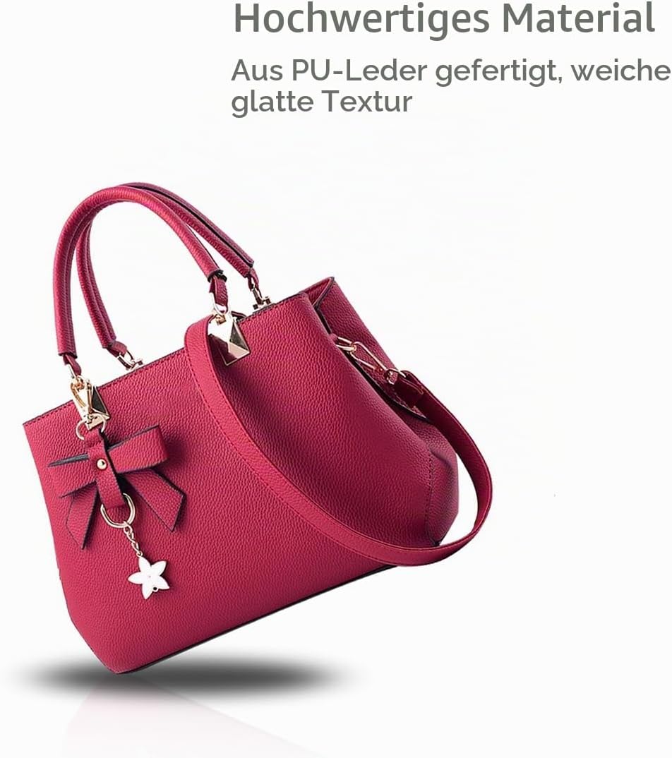 NICOLE &amp; DORIS Damen Handtaschen Designer Tasche Elegante Frauen Umhängetasche PU Leather Shopper He