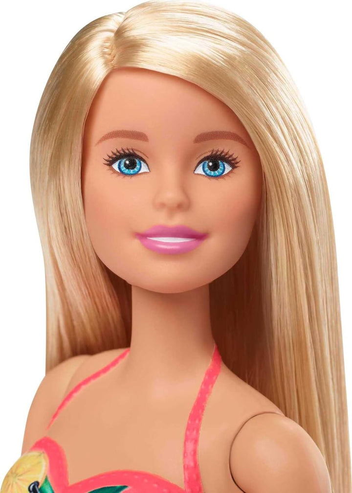 Barbie-Pool, 1x Puppe mit blonden Haaren, Pool und Rutsche, Accessoires, Geschenk für Kinder, Spielz