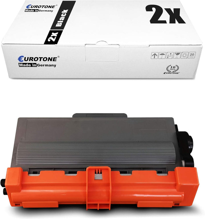 2X Eurotone Toner für Brother DCP 8110 8155 8250 DN ersetzt TN3380 Schwarz Black TN-3380 2x Black, 2