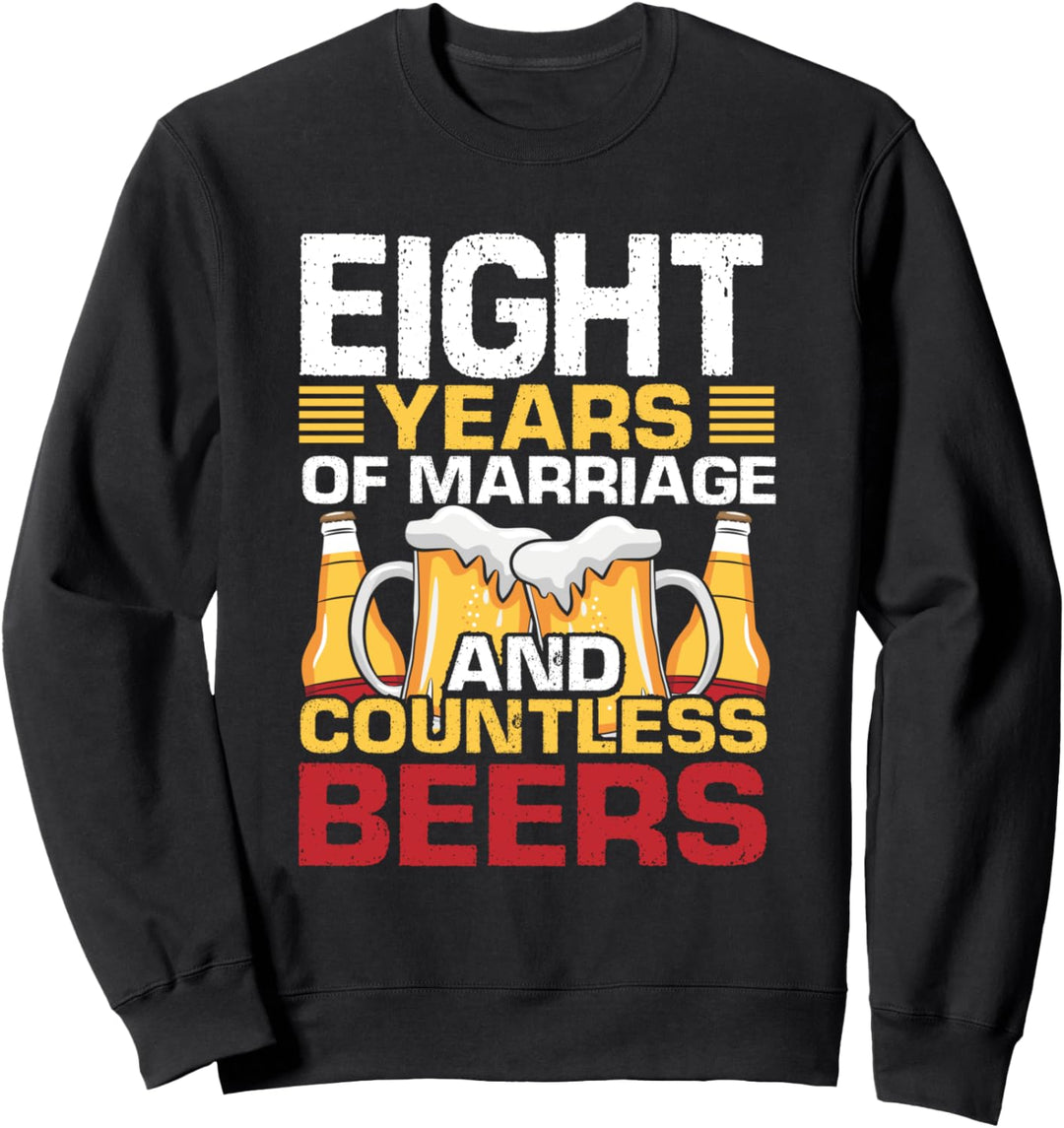 8th Wedding Anniversary Gifts for Him Her Husband Couples Sweatshirt
