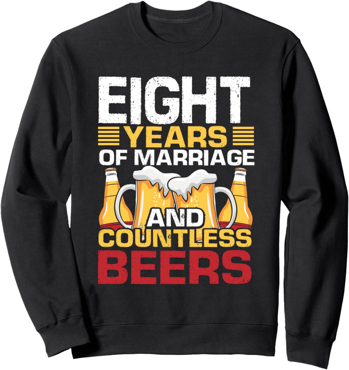 8th Wedding Anniversary Gifts for Him Her Husband Couples Sweatshirt