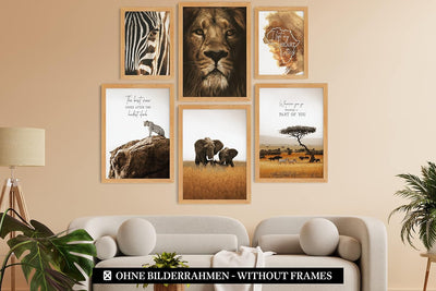 CreativeRobin » Afrika « Premium Poster-Set als Wohnzimmer Deko | 4x A3 + 2x A4 Wandbilder Collage 4