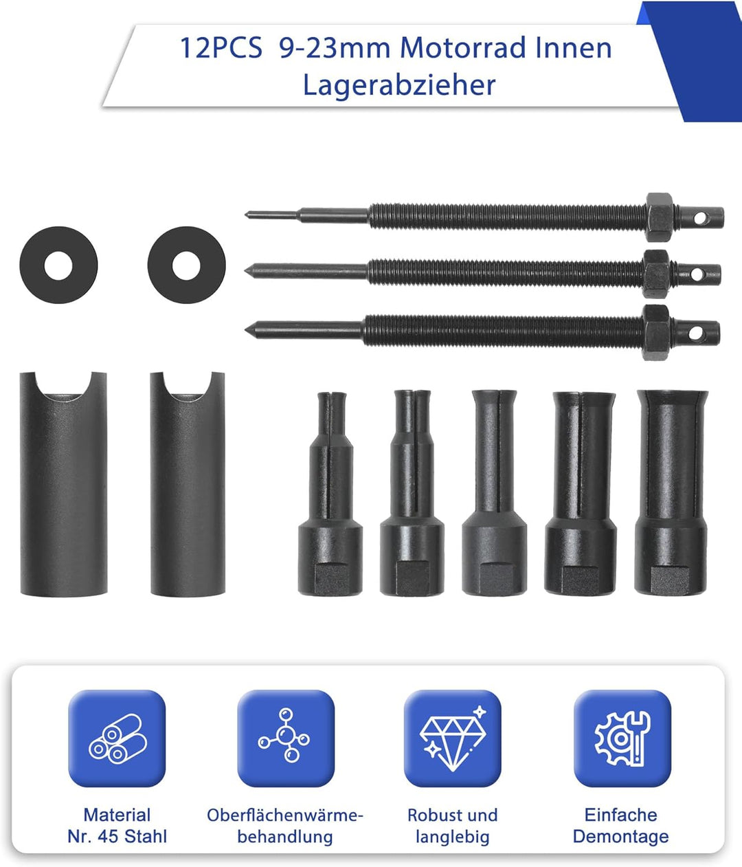 Fahrrad Innen lagerabzieher mit Tragbarem Blasgeformtem Koffer Innenlager Abzieher Radlager Abzieher
