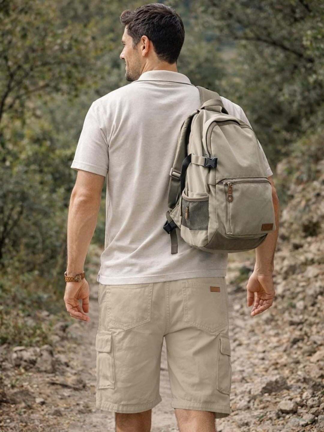 JMIERR Kurze Hosen Herren Baumwolle Cargo Shorts Herren Sommer Freizeithose mit Taschen S Braun, S B