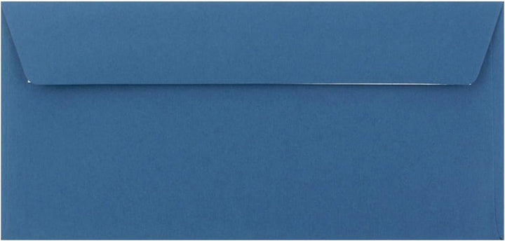 150 Brief-Umschläge DIN Lang - Royalblau/Königsblau - 110 g/m² - 11 x 22 cm - sehr formstabil - Haft