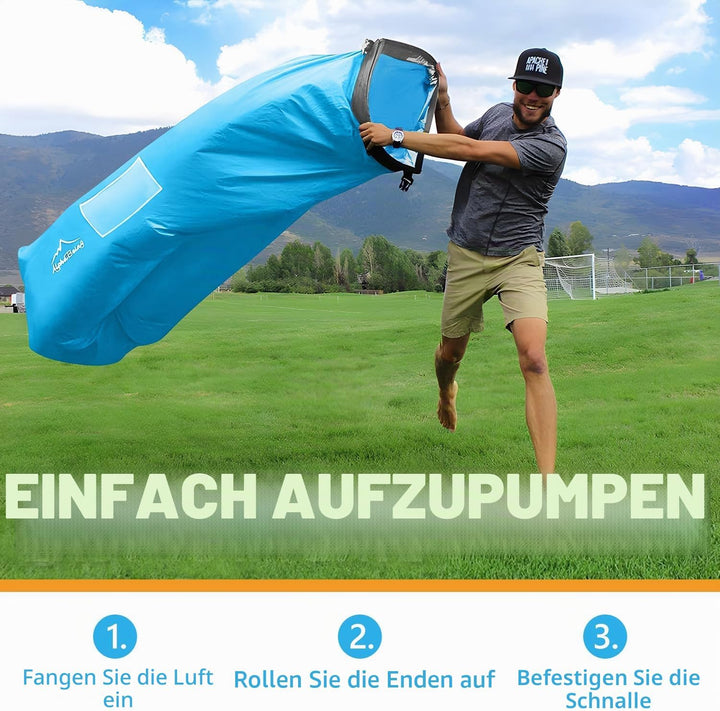 AlphaBeing Aufblasbare Liege Strandkorb Zubehör, Luftsofa Hängematte Aufblasbare Couch für Camping H