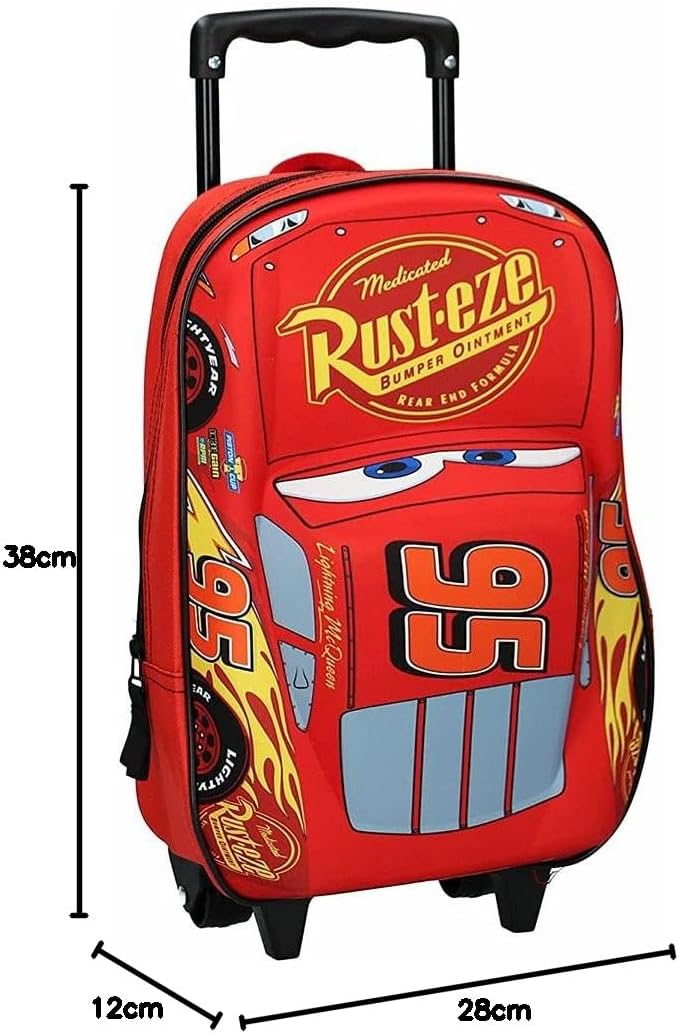 Cars 3 Lightning McQueen 3D Piston Cup Champion Trolley Backpack