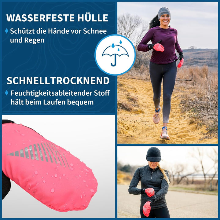 TrailHeads Damen Touchscreen-Handschuhe mit reflektierender wasserdichter Fäustlingschale, wandelbar