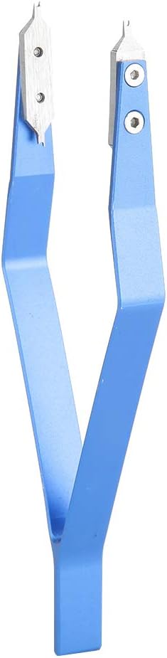 DAUERHAFT Pince à Épiler à Ressort, Pince à Épiler en V Bleu Pratique, pour Horlogers et Réparateurs