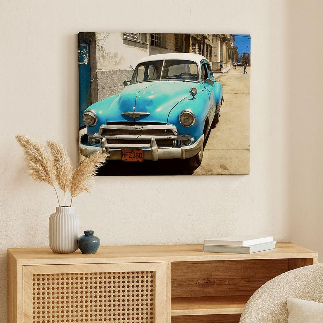 Bilder auf Leinwand 100x70cm Leinwandbild Auto Klassiker Kuba Havanna Gross Wanddeko Bild Schlafzimm