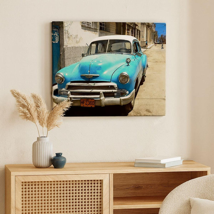 Bilder auf Leinwand 100x70cm Leinwandbild Auto Klassiker Kuba Havanna Gross Wanddeko Bild Schlafzimm