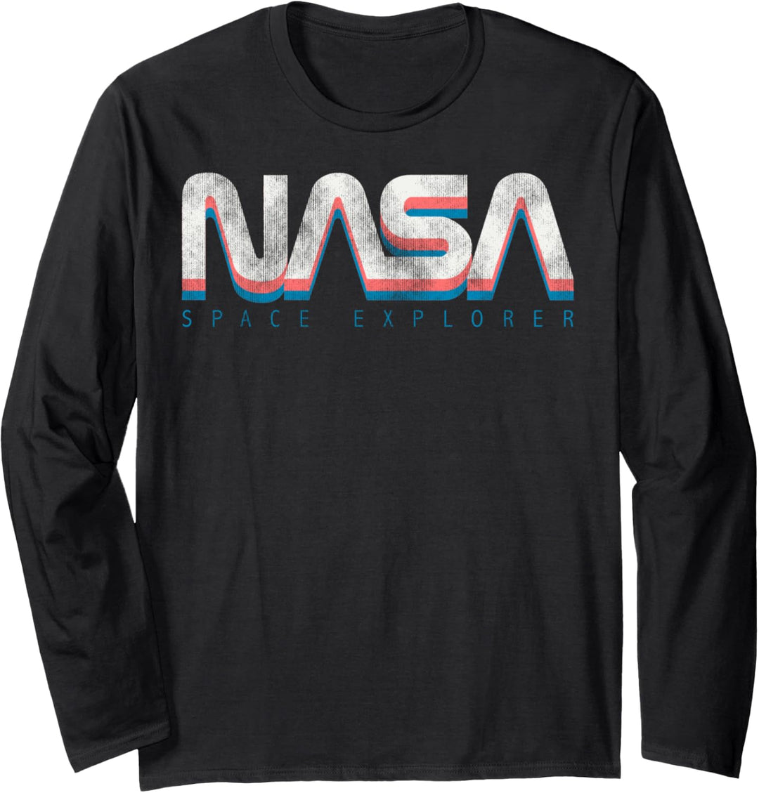 NASA Official Space Explorer Retro Logo Langarmshirt