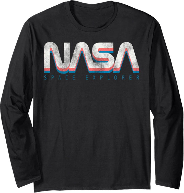 NASA Official Space Explorer Retro Logo Langarmshirt