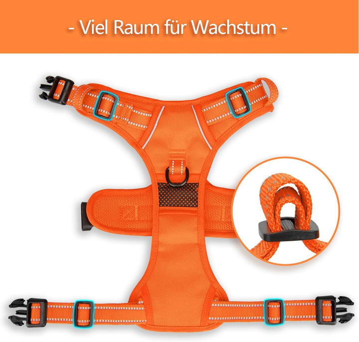 PoyPet Keine Pull Hundegeschirr, Reflektierendes Hundegeschirr für Hunde ohne Choke, Verstellbare, w