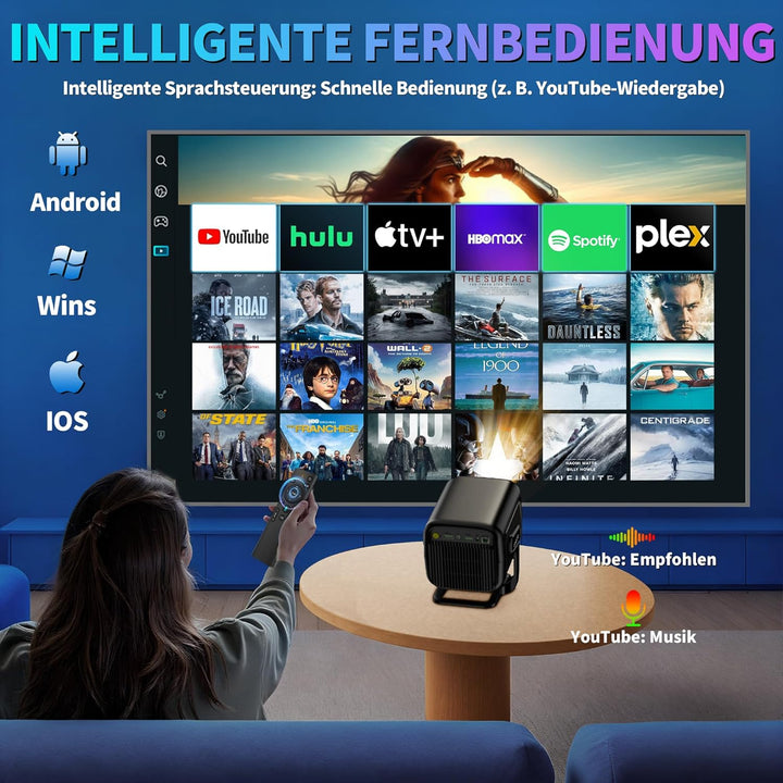 Beamer 4K Projektor Native 1080P [ Autofokus & 2026 Upgraded ] Mini Beamer Mit 5G WiFi 6 und BT 5.4