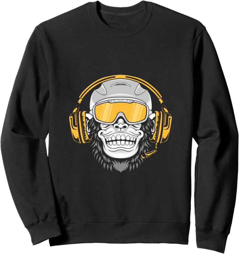 Affe DJ mit Kopfhörer und Sonnenbrille Geschenk Party Sweatshirt