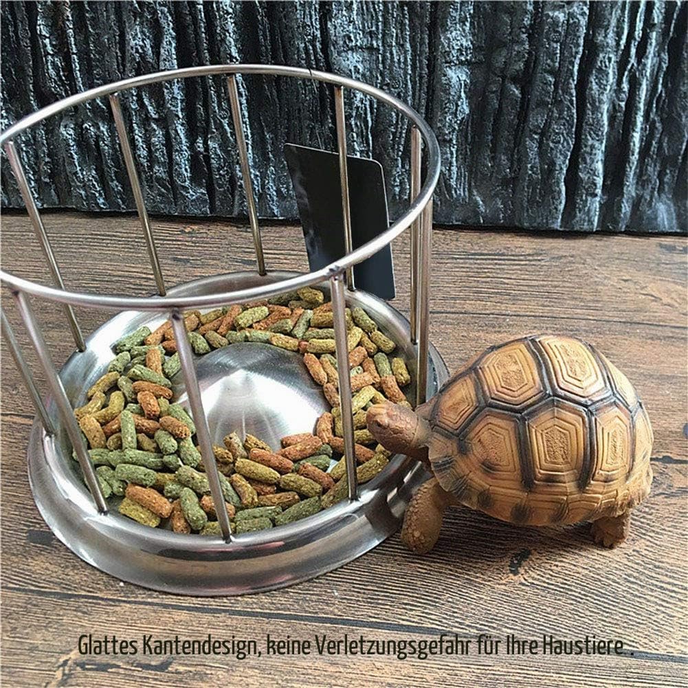 Schildkröten Futter Wassernapf Futterspender Edelstahl Futter Napf Wasserschale Runder Futternapf Sp