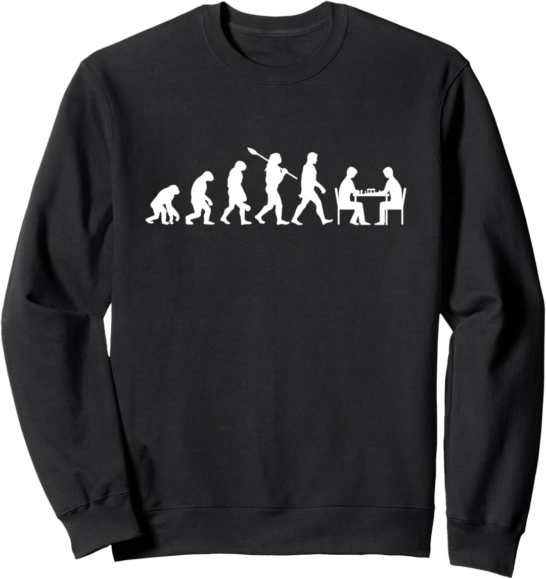 Evolution Schach Schachspieler Schachspiel Schachfiguren Sweatshirt