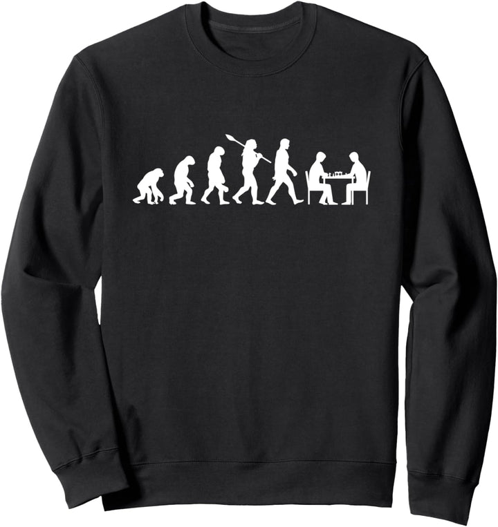 Evolution Schach Schachspieler Schachspiel Schachfiguren Sweatshirt
