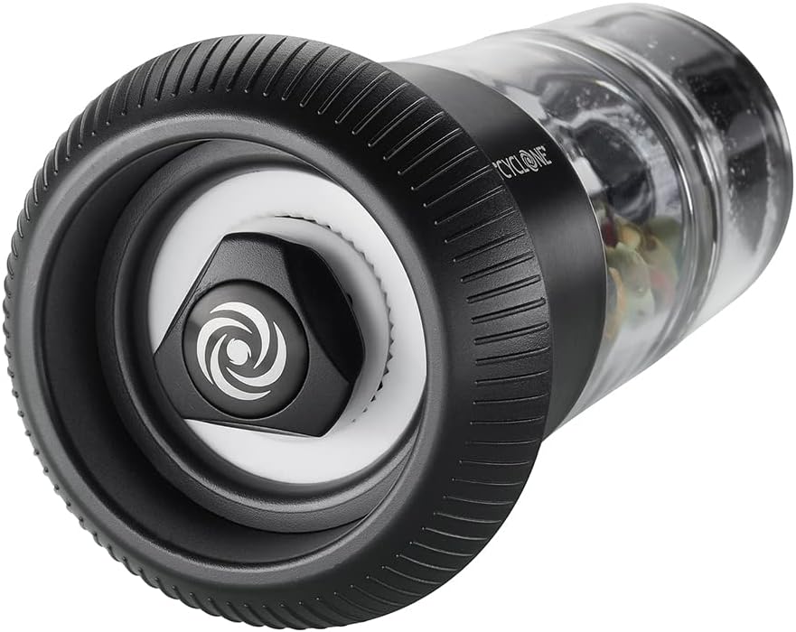Gefu Pfeffermühle mit Salzsteuer X-Plosion, Gewürzmühle für Pfeffer, Streuer aus Glas, Keramikmahlwe