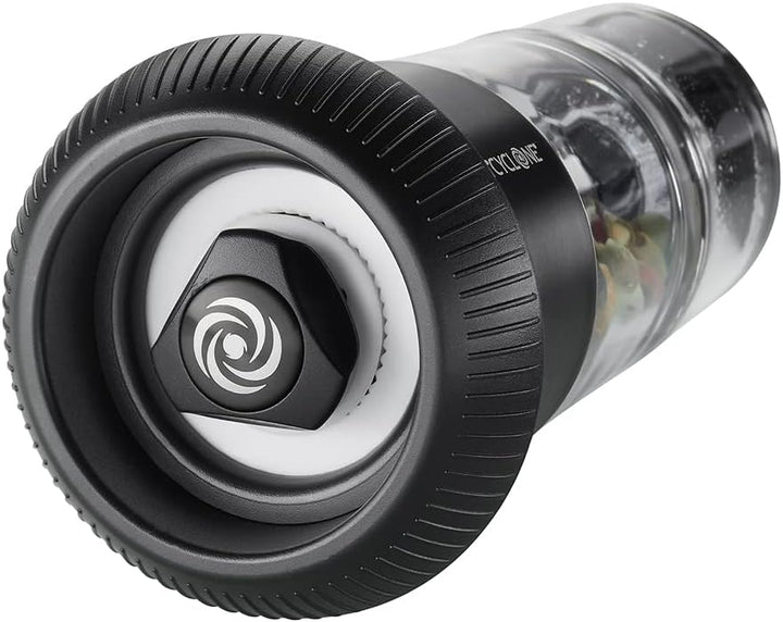 Gefu Pfeffermühle mit Salzsteuer X-Plosion, Gewürzmühle für Pfeffer, Streuer aus Glas, Keramikmahlwe