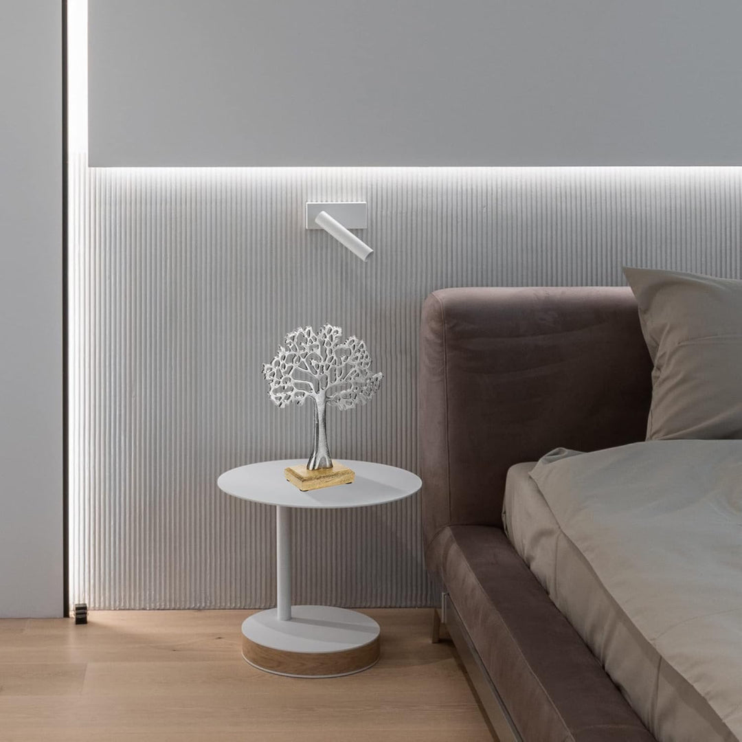 com-four® Deko-Aufsteller Baum - Metall-Baum auf Holzsockel - Deko-Baum aus Metall zum Hinstellen -
