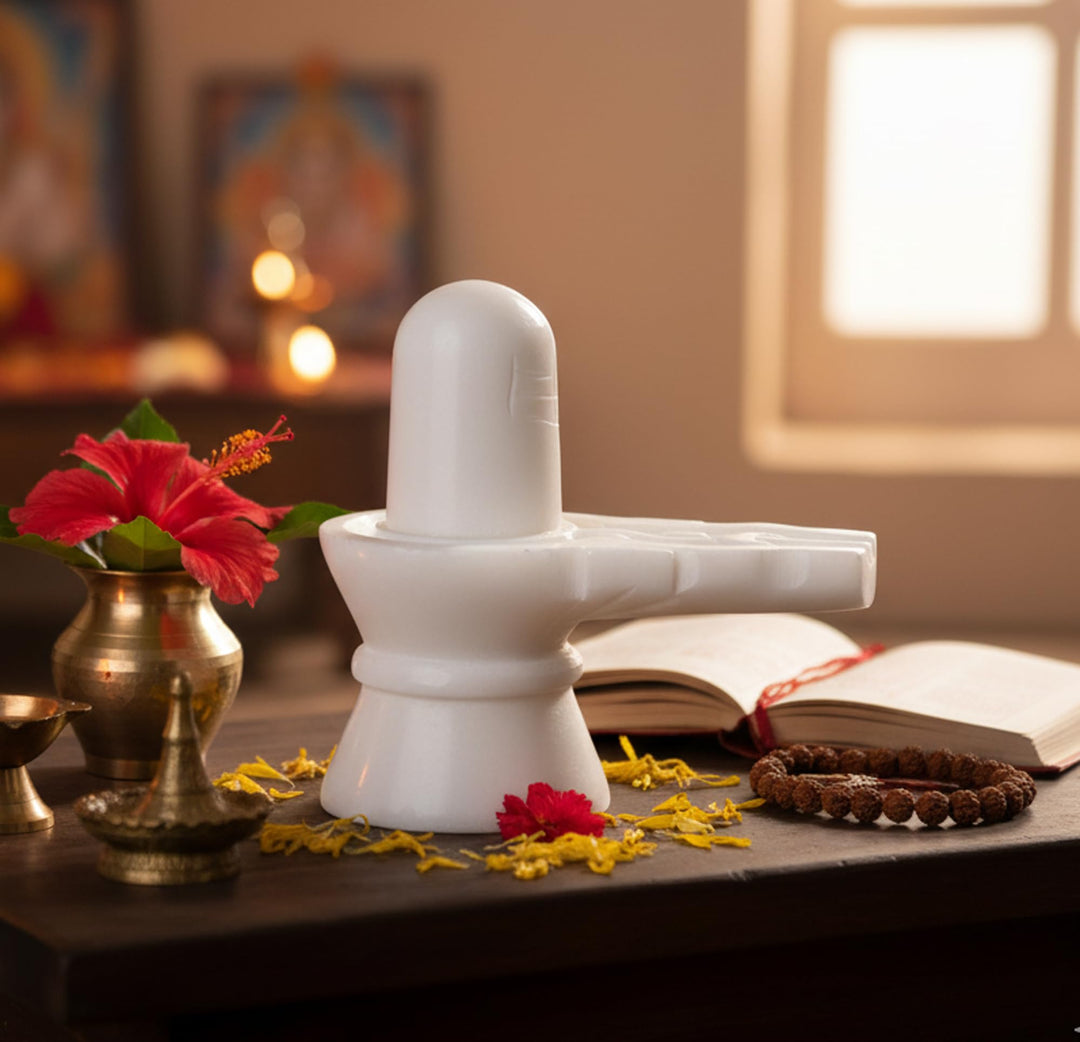 StonKraft Marmor Shiva Lingam/Shiv ling Idol Idol Statue (weisser Shiva)