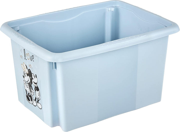 keeeper Micky Maus Aufbewahrungsbox mit Deckel, Dreh- und stapelbar, Für Kinder, 15 l, Karolina, Clo