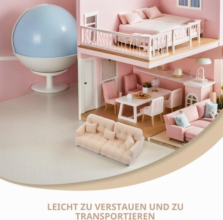 Toddmomy Miniatursofa FüR Puppenhaus 1:25 MassStab PlüSch MöBelsessel Kleine PuppenhausmöBel Wohnzim
