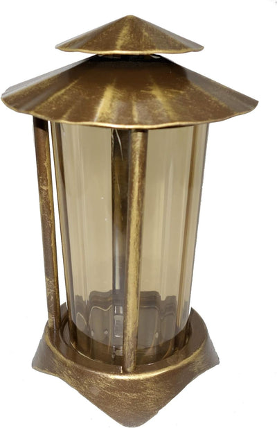 Grablaterne, Grablampe, Grablicht, aus Stahl mit Erdanker 2499 (Bronze pat.), Bronze Pat.