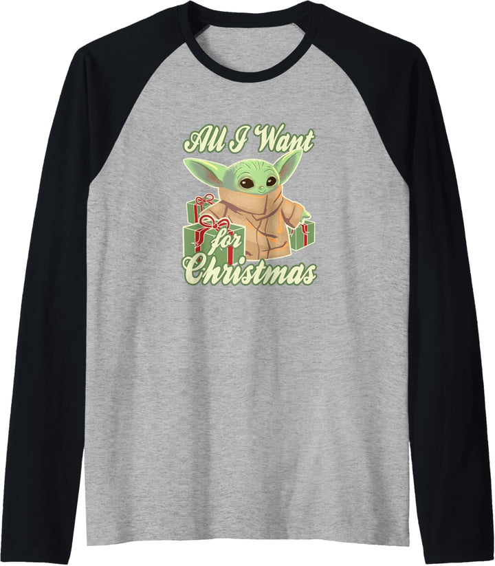 Star Wars The Mandalorian The Child All I Want For Christmas Raglan