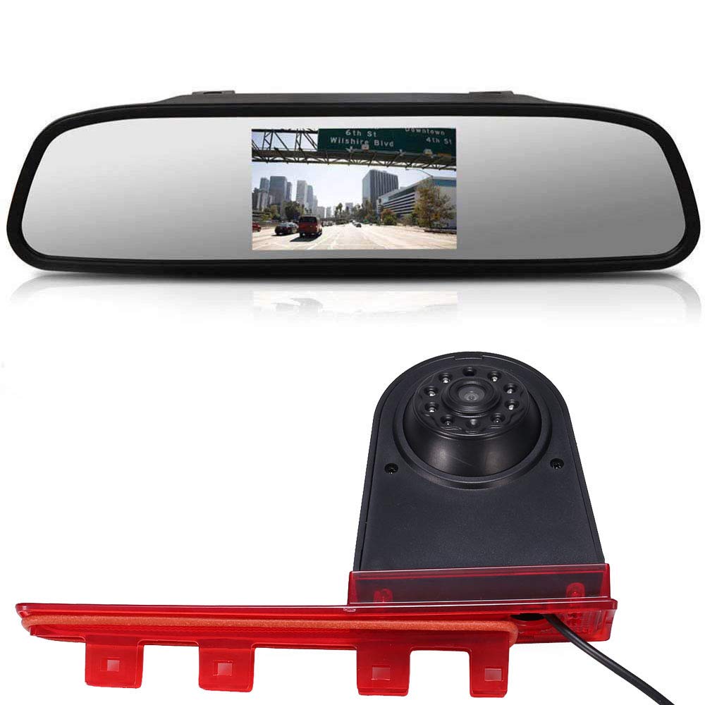 Bremsleuchte Kamera Wasserdicht Nachtsicht Rückfahrkamera Transporter Rückfahrsystem+4.3" Zoll LCD R
