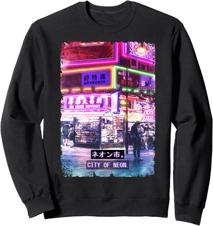 Japan Street Vaporwave Fashion Tokyo City Night Sweatshirt