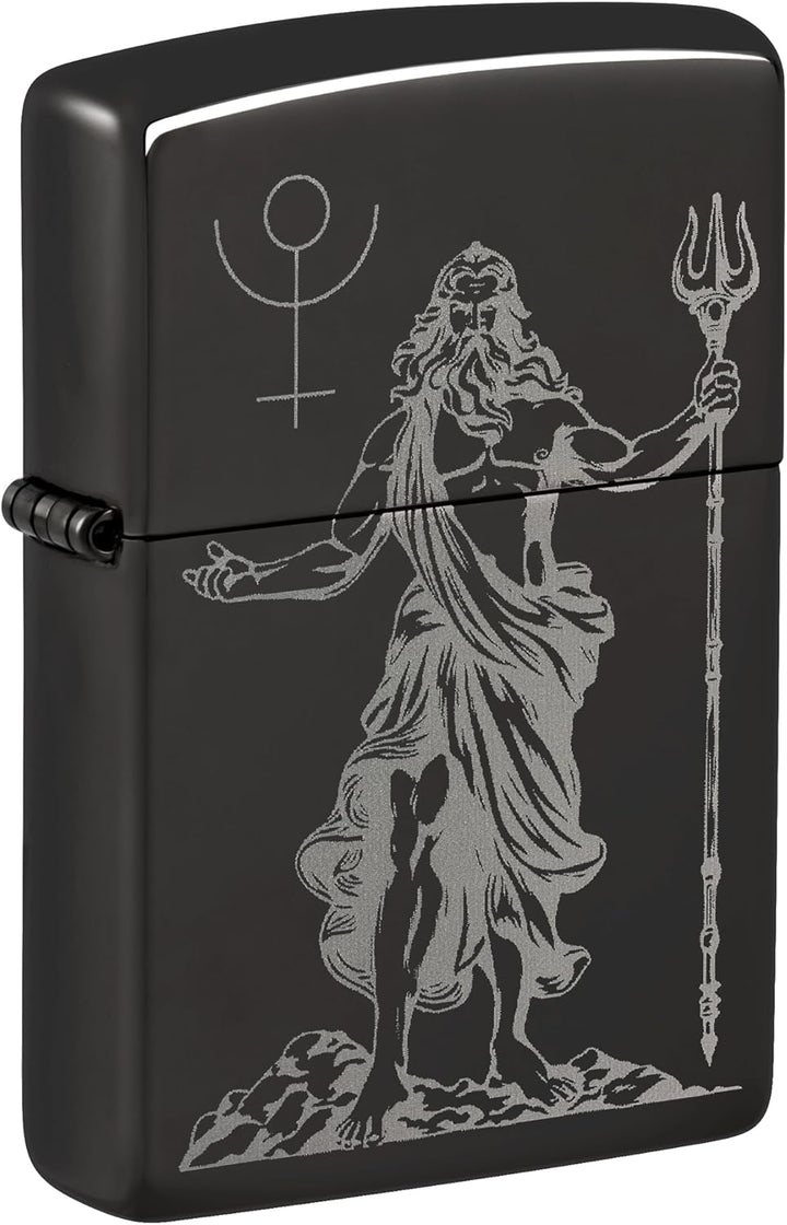 Zippo Sturmfeuerzeug - God Pluto, High Polish Black, Photo Image - Nachfüllbar - Wiederverwendbar -