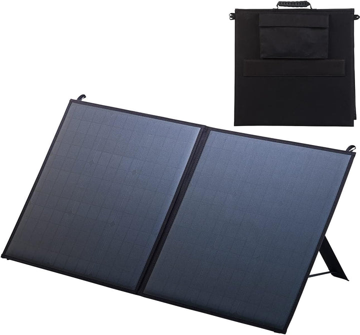 revolt Solar-Koffer: Mobiles faltbares Solarpanel, 2 monokristalline Solarzellen, 80 Watt (Solarmodu