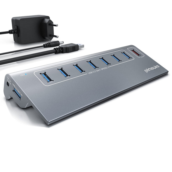 CSL - 8 Port USB 3.2 Gen.2 Port Hub – 10 GBit/s - 8 x USB 3.2 Gen2, Davon 1x USB Ladeport smart Char