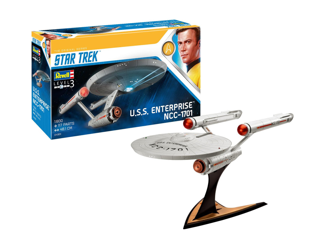 Revell 04991/4991 Star Trek James T. Kirk 04991 U.S.S. Enterprise Science Fiction Bausatz 1:600, 1/6