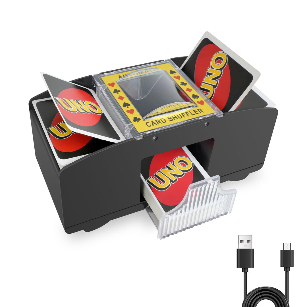 Kartenmischmaschine Elektrische für 1-2 Decks, Automatischer Spielkarten Mischmaschine für Familient