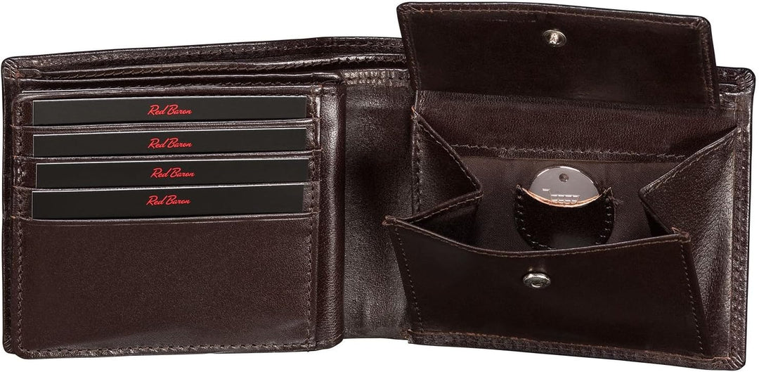 Portemonnaie Geldbörse Herren Red Baron Braun Echt Leder RB-WT-006-04