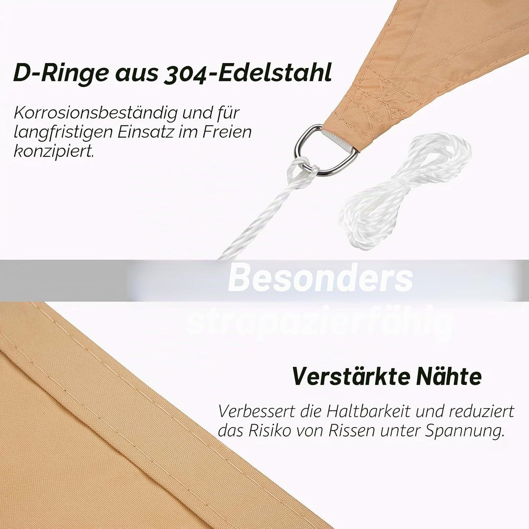 Sonnensegel Wasserdicht Rechteckig 3x5m Sonnenschutz Wasserabweisend 5x3 Meter PES Polyester Segel m