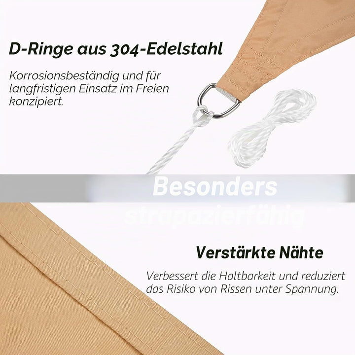 Sonnensegel Wasserdicht Rechteckig 3x5m Sonnenschutz Wasserabweisend 5x3 Meter PES Polyester Segel m