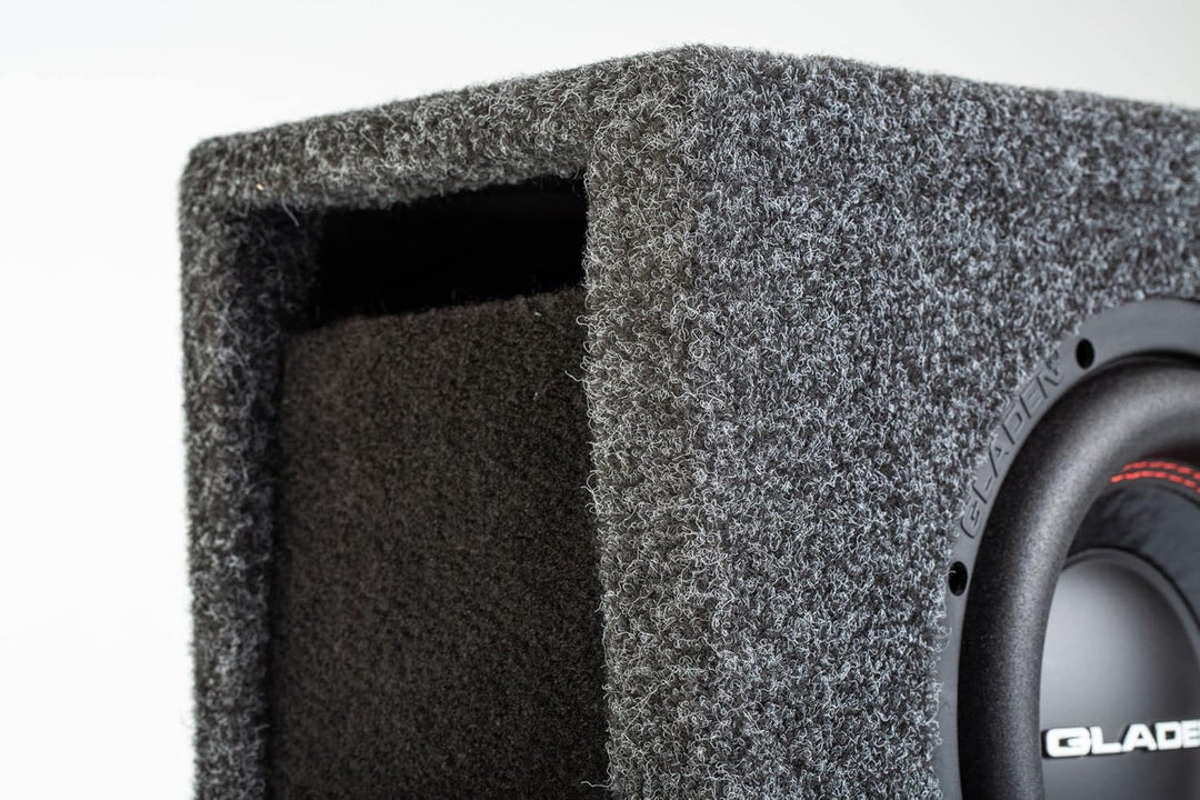 Gladen RSX08 Slim-VB-CU-AV | 20cm Bassreflex Downfire Aktiv-Subwoofer