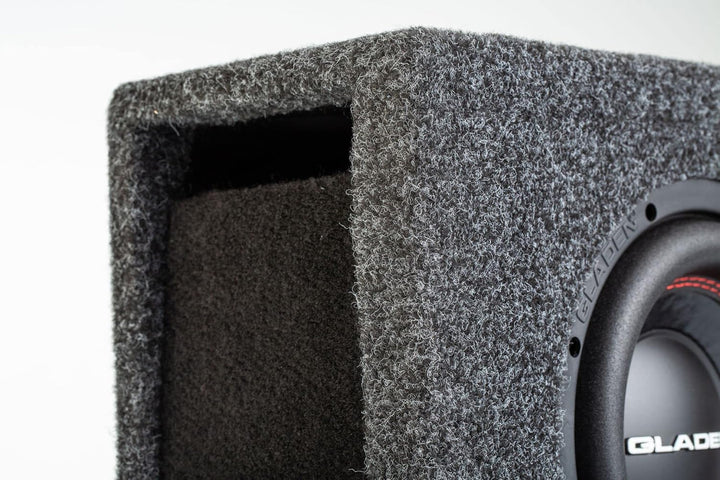 Gladen RSX08 Slim-VB-CU-AV | 20cm Bassreflex Downfire Aktiv-Subwoofer