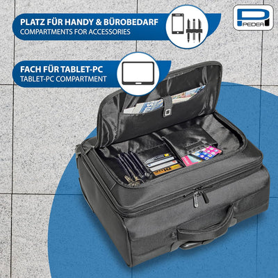 PEDEA Business Trolley "Premium Plus" Laptop-Rollkoffer bis 17,3 Zoll (43,9 cm) mit Übernachtungsfac